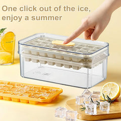 Ice Tray with Lid Bin for Freezer